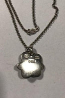 Georg Jensen Sterling Sølv Halskæde med Vedhæng No 263 med granat - Danam Antik