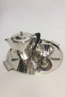 Georg Jensen Sterling Sølv Art Deco Kaffe sæt og Bakke af Johan Rohde no 529 A - Danam Antik