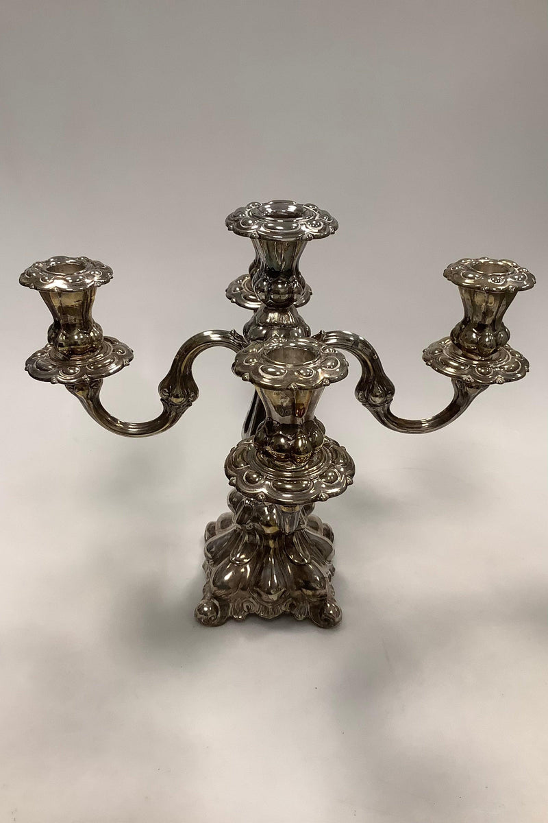 Par Danske Sølvplet 3-armet lysestager - Danam Antik