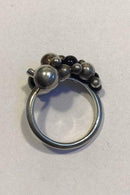Georg Jensen Sterling Sølv Ring Moonlight Grapes Onyx - Danam Antik