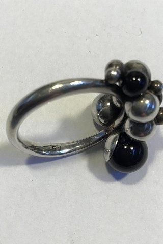 Georg Jensen Sterling Silver Ring Moonlight Grapes Onyx（ジョージ