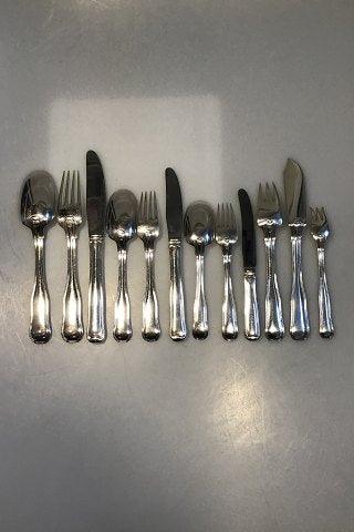 Georg Jensen Sterling Sølv Dobbeltriflet Bestiksæt 12 Pers (144 dele) - Danam Antik