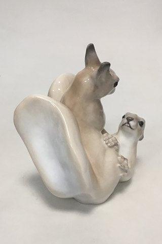 Royal Copenhagen Figur af to egern der slås No 1455/2509 - Danam Antik