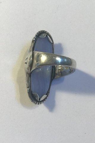 Georg Jensen Sterling Sølv Ring No 18 m Chalceon sten - Danam Antik