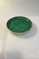 Evald Nielsen Sterling Sølv Lav Skål med grøn emalje(1941) - Danam Antik