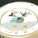 Kinesisk lågkrukke i porcelæn med cloisonne og sølv dekoreret med fugle. - Danam Antik