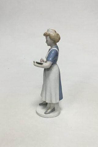 Gräfenthal Thüringen Tysk Porcelænsfigur af Sygeplejerske der noterer - Danam Antik