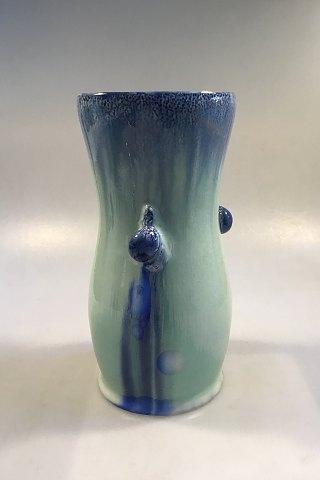 Royal Copenhagen Krystal Glasur vase af Valdemar Engelhardt med 3 Snegle No. B314 - Danam Antik