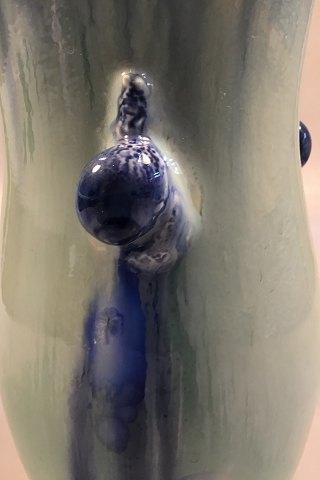 Royal Copenhagen Krystal Glasur vase af Valdemar Engelhardt med 3 Snegle No. B314 - Danam Antik