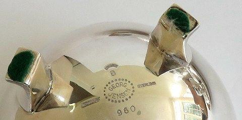 Georg Jensen Sterling Sølv Kaffekande, Thekande, Sukker, Fløde No. 960 og bakke No. 984 - Danam Antik