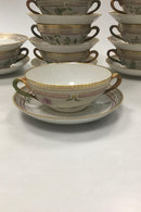 Sæt på 12 Royal Copenhagen Flora Danica Bouillon Kopper med underskål No 20/3612 - Danam Antik