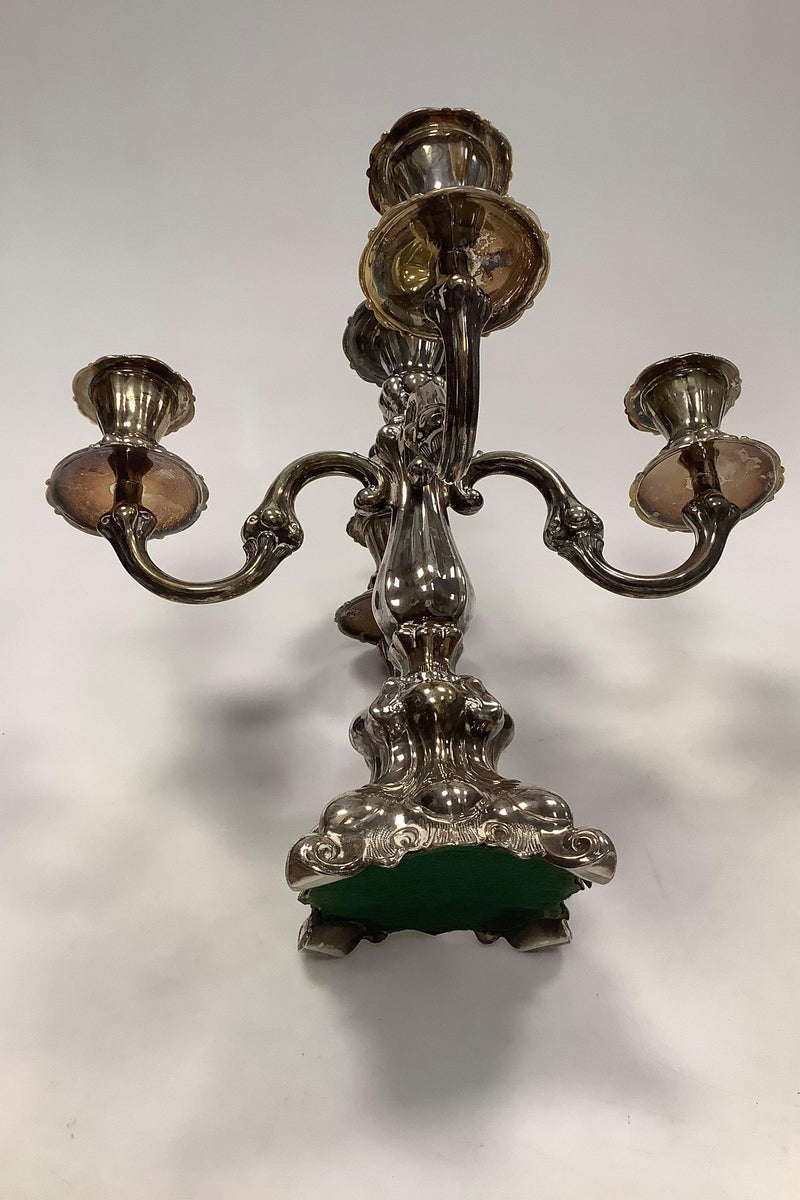 Par Danske Sølvplet 3-armet lysestager - Danam Antik