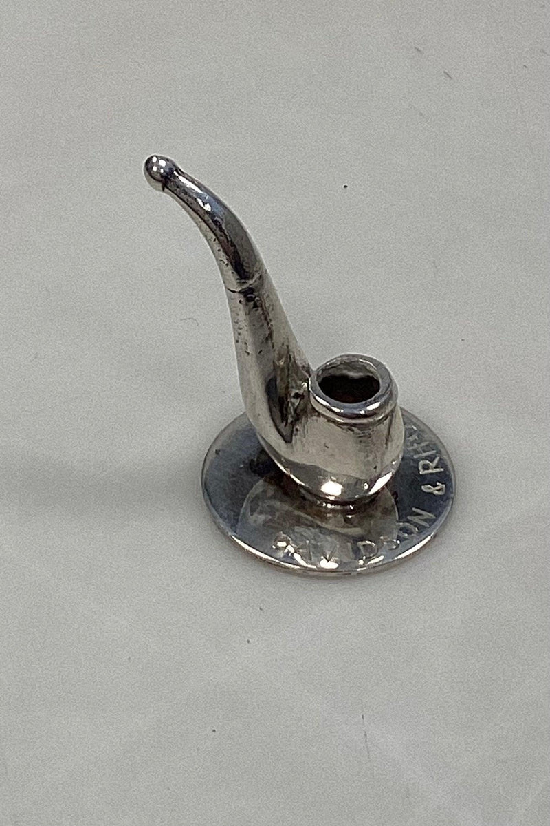 Miniature model af pibe på base i sølv - Danam Antik