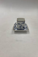 Bing og Grøndahl Blåmalet / Musselmalet Firkantet kopper med underkop med guld - Danam Antik