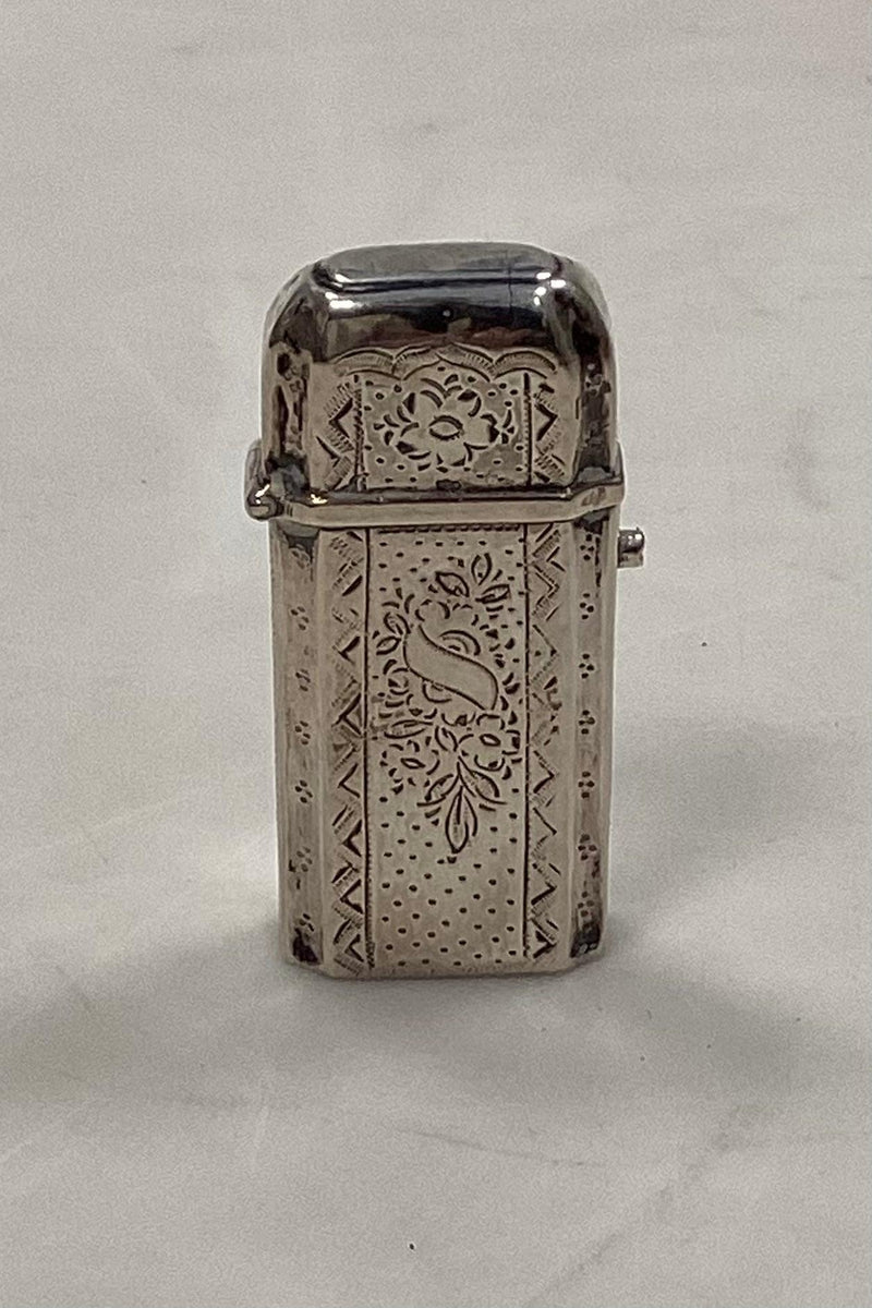 Antik beholder boks i sølv til tændstikker 19. århundrede - Danam Antik
