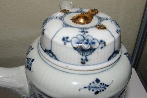 Kgl. Porcelæn Musselmalet Chocolade Kande med Stjert fra ca. 1780 - Danam Antik