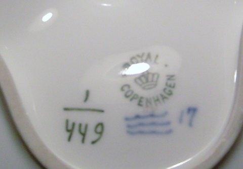 Kgl. Porcelæn Musselmalet Riflet cabaratfad No 449 - Danam Antik