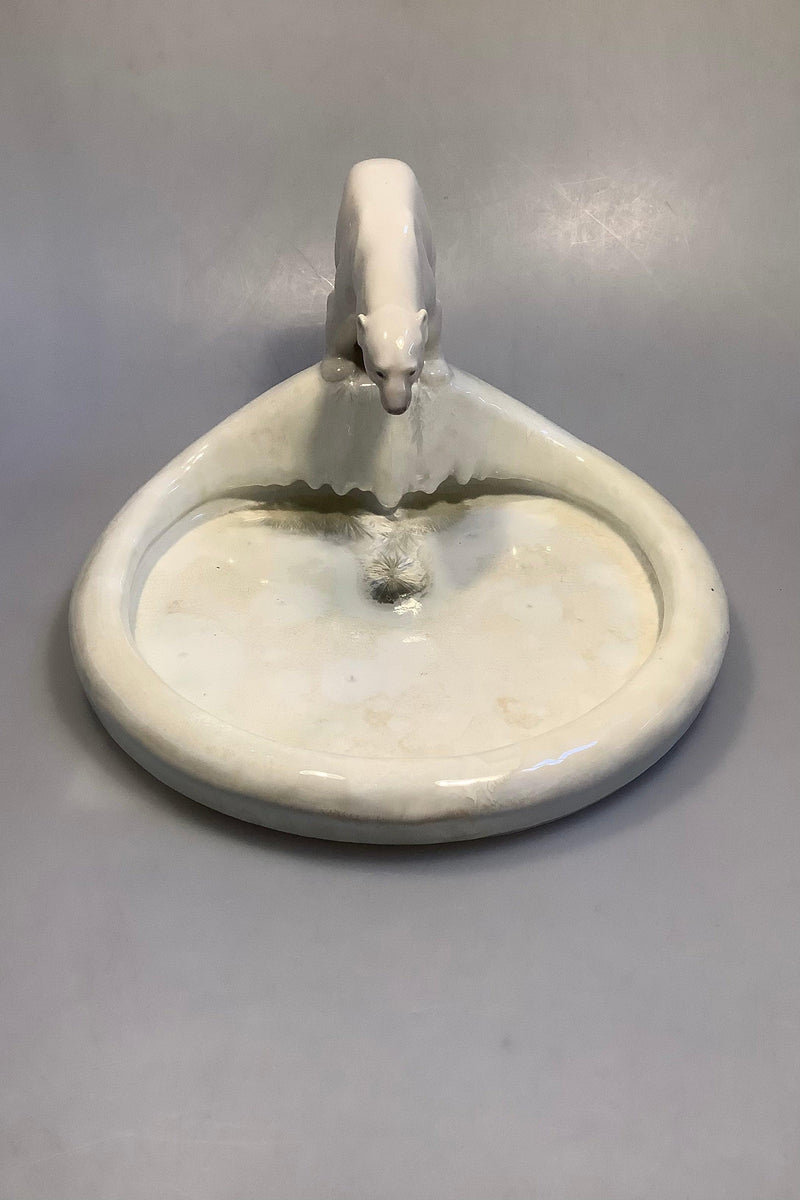 Royal Copenhagen Skål med Isbjørn af Bonnesen, Krystal Glasur af Paul Prochowsky 4 Juli 1923 - Danam Antik