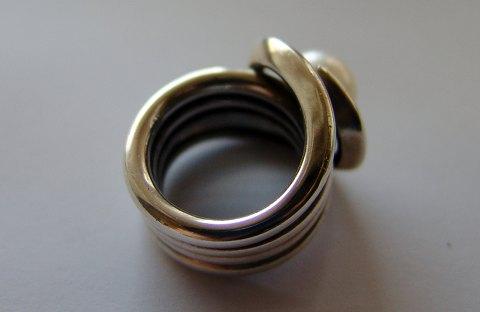 Blicher Fuglsang Ring i sterling sølv med Perle - Danam Antik