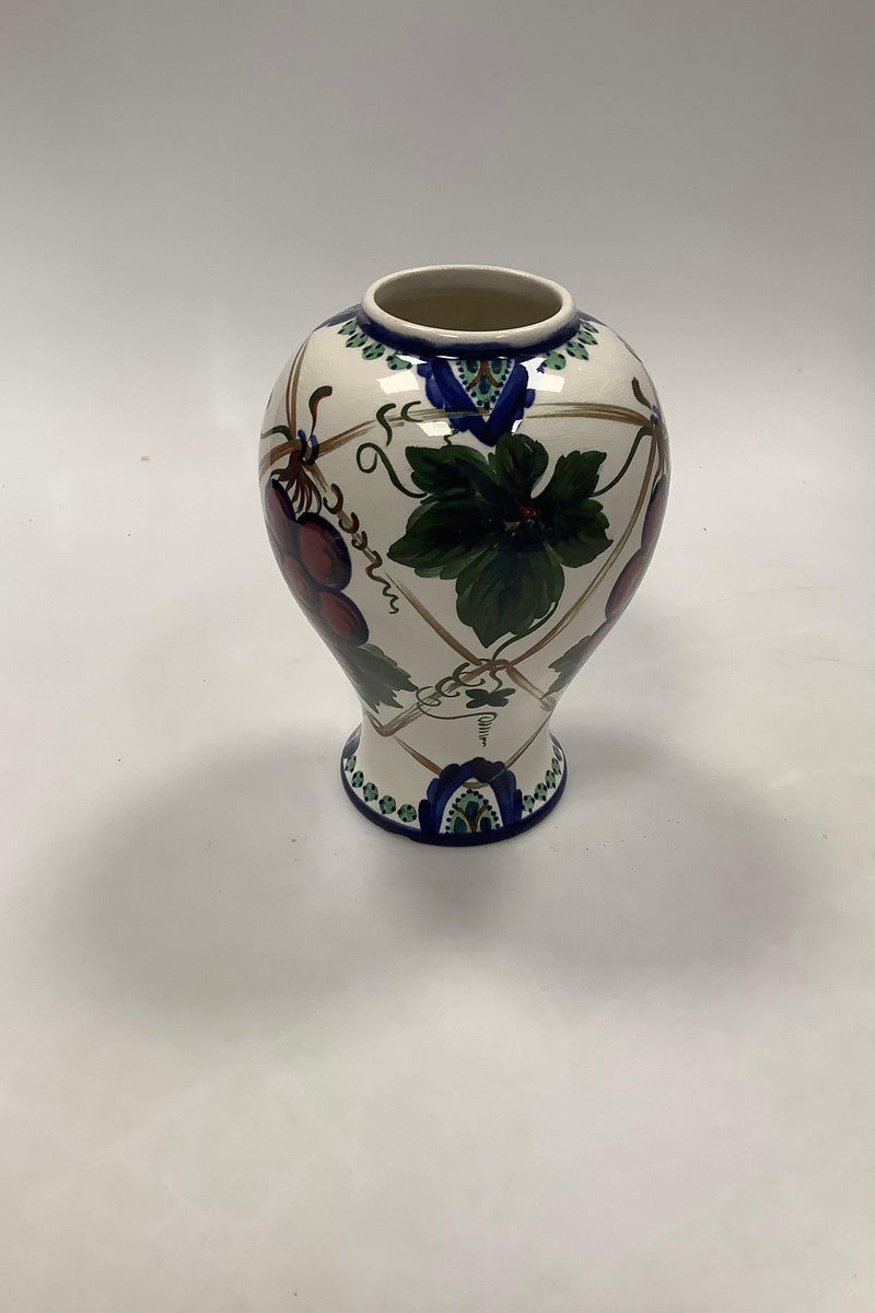 Aluminia Royal Copenhagen Vase med Blomster Dekoration No. 413/394 - Danam Antik
