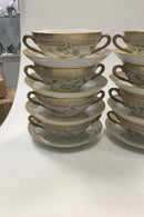 Sæt på 12 Royal Copenhagen Flora Danica Bouillon Kopper med underskål No 20/3612 - Danam Antik