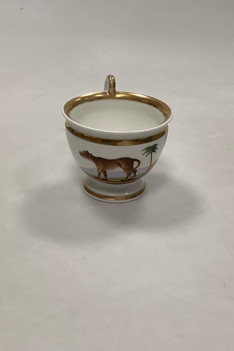 Fransk Kaffekop i Porcelæn malet med Kattedyr - Danam Antik