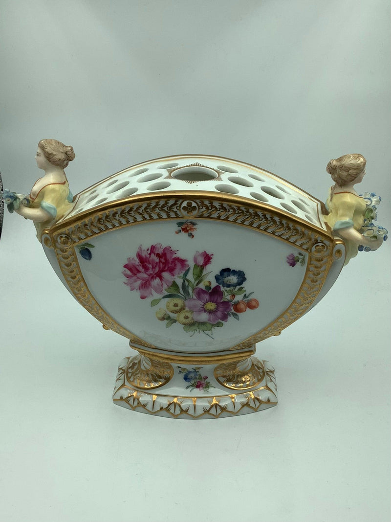 Royal Copenhagen Fuld Saksisk Blomst Bouquetière No. 4/1572 - Danam Antik