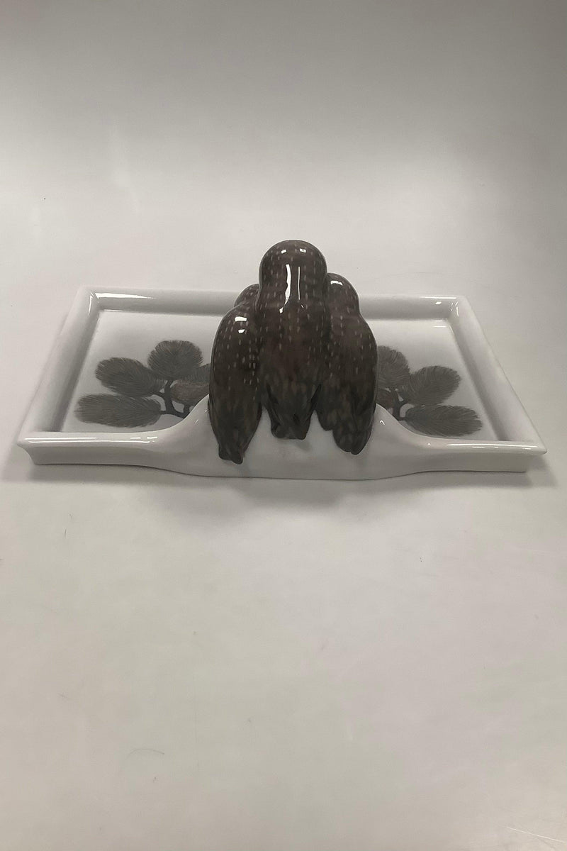 Royal Copenhagen Art Nouveau Skrivesæt med 3 Ugler og 1 mus No. 2177 - Danam Antik