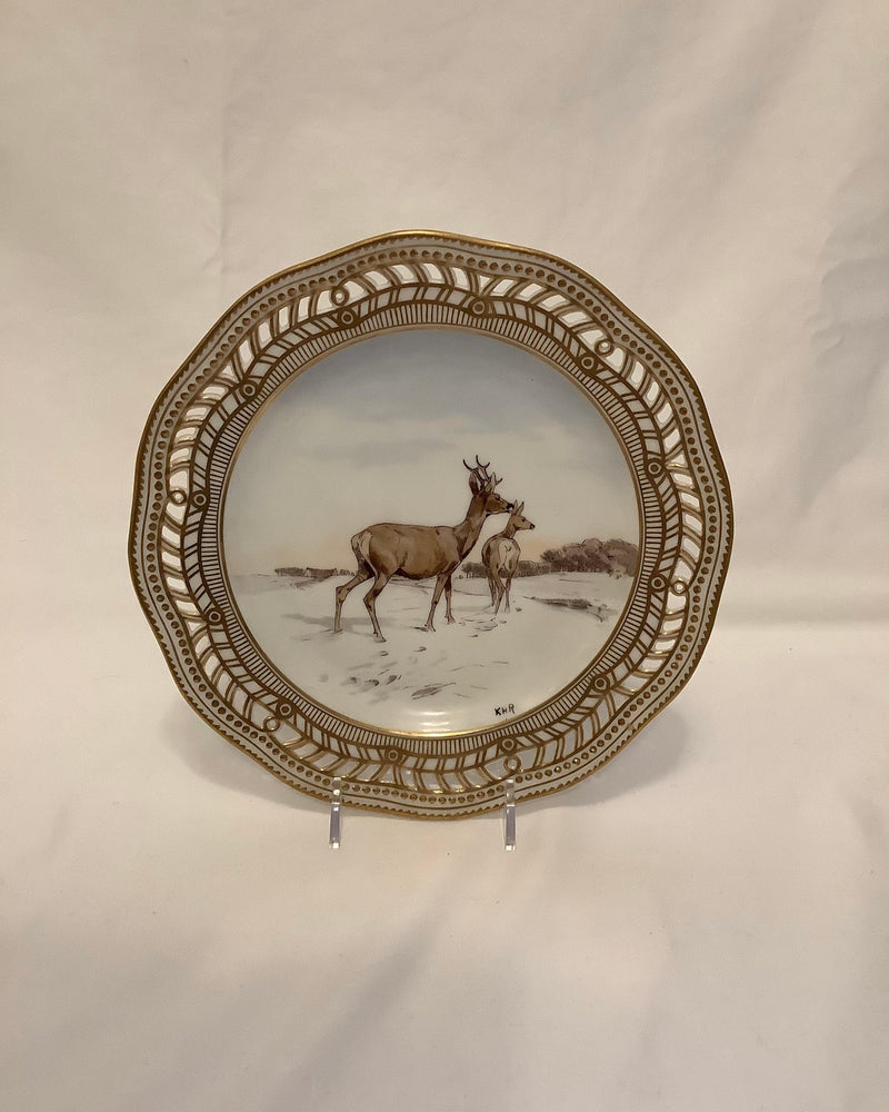 Sæt på 8 Royal Copenhagen Flora Danica Unika Jagttallerker af Karl Hansen Reistrup - Danam Antik