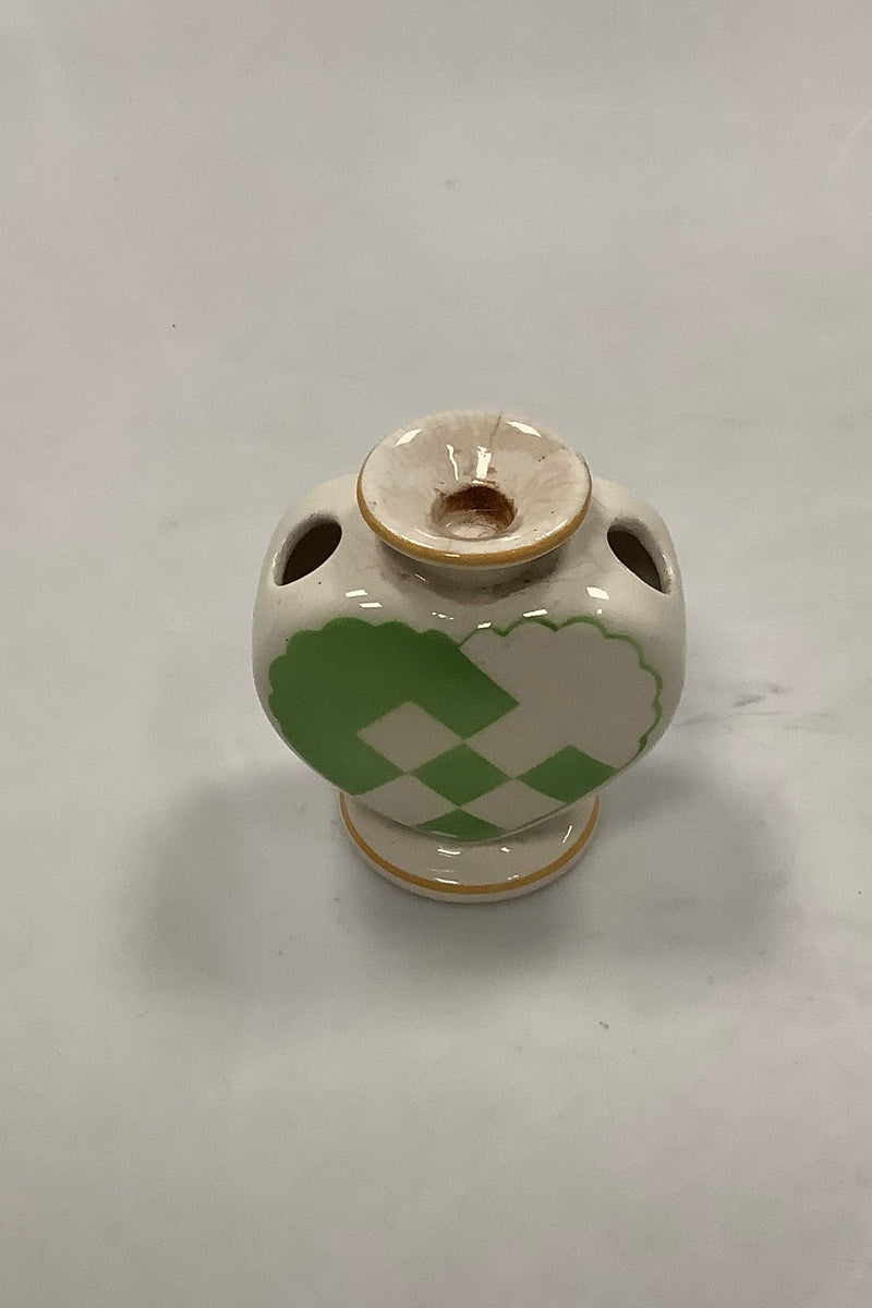 Aluminia Julehjerte vase i Grøn 7,5cm / 2.95 inch høj - Danam Antik