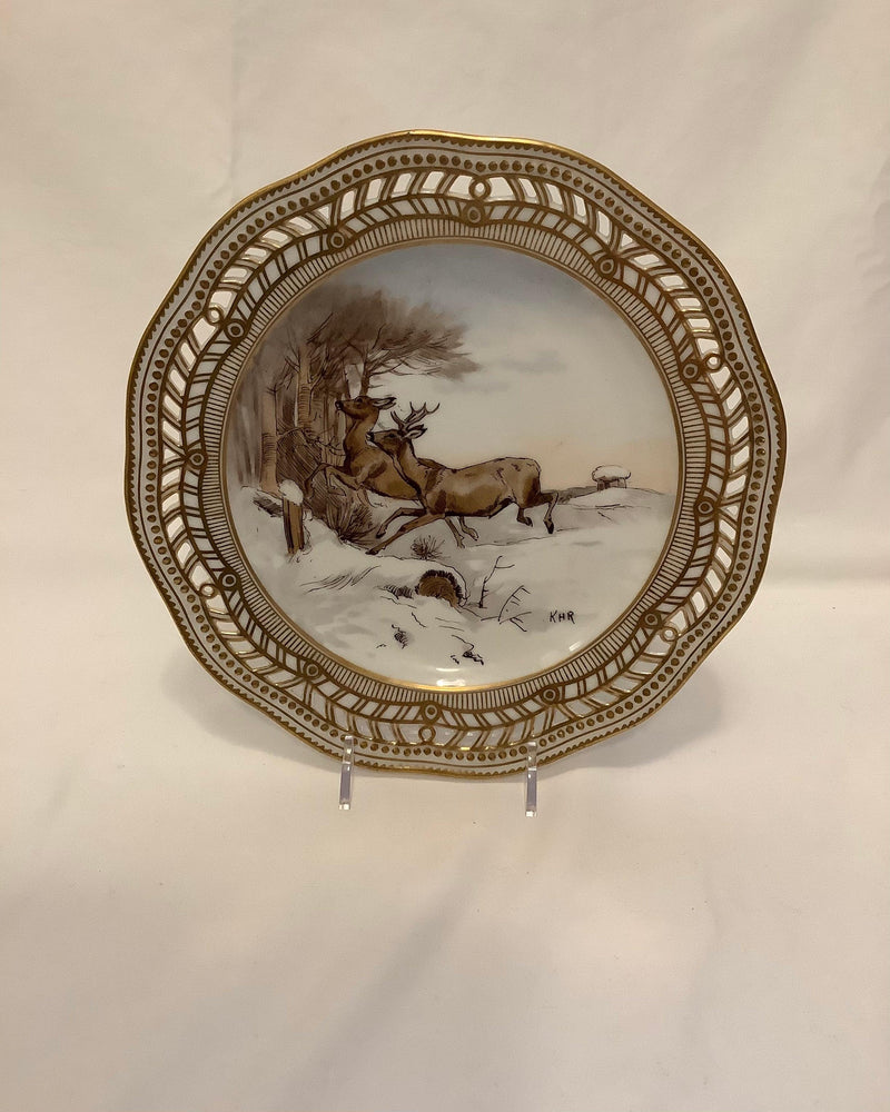 Sæt på 8 Royal Copenhagen Flora Danica Unika Jagttallerker af Karl Hansen Reistrup - Danam Antik