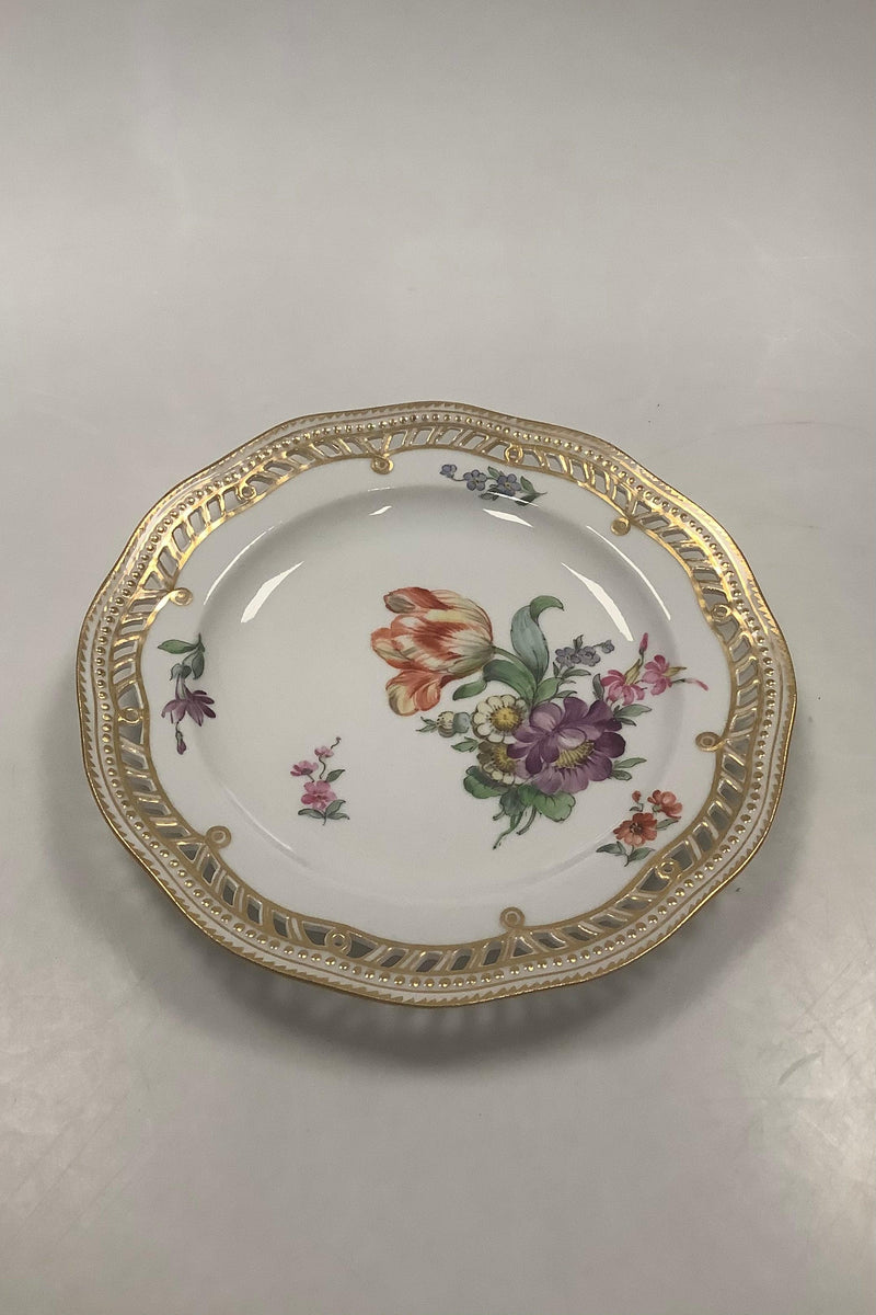 Sæt på 8 Royal Copenhagen Flora Danica Tallerkener med Blomster No 213/3584 - Danam Antik