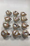 Sæt på 12 Antikke Royal Copenhagen Flora Danica Cremekopper No 20/3514 - Danam Antik