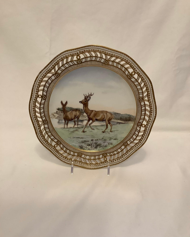 Sæt på 8 Royal Copenhagen Flora Danica Unika Jagttallerker af Karl Hansen Reistrup - Danam Antik