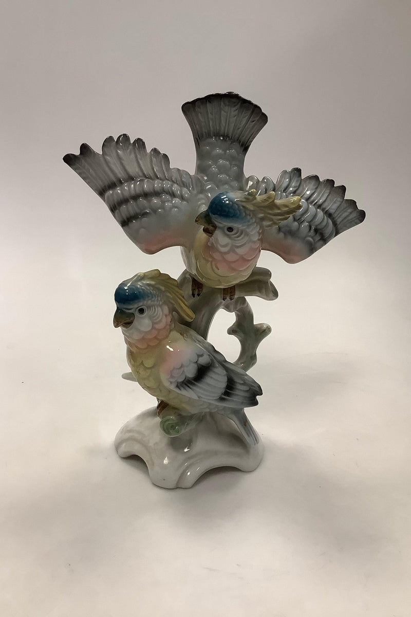 Gerold Porzellan Bavaria Figur papegøjer Tyskland Porcelæn Måler 24,5cm / 9.64 inch - Danam Antik