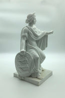 Royal Copenhagen Bisquit Figur af Kvinde siddende med Skjold - Danam Antik