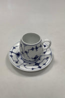 Royal Copenhagen Musselmalet Riflet Sennepkrukke med underfad No 413 - Danam Antik