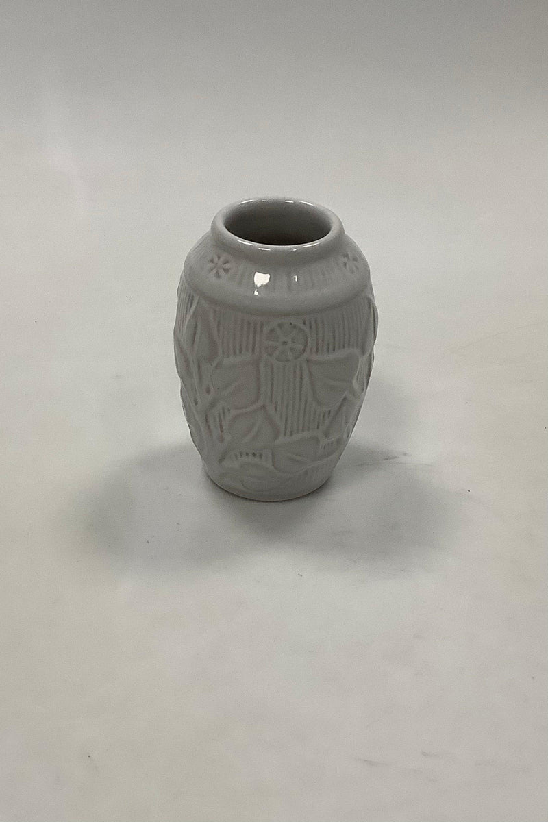Hjort Bornholm Hvid Glaseret Keramik Vase No 255 - Danam Antik