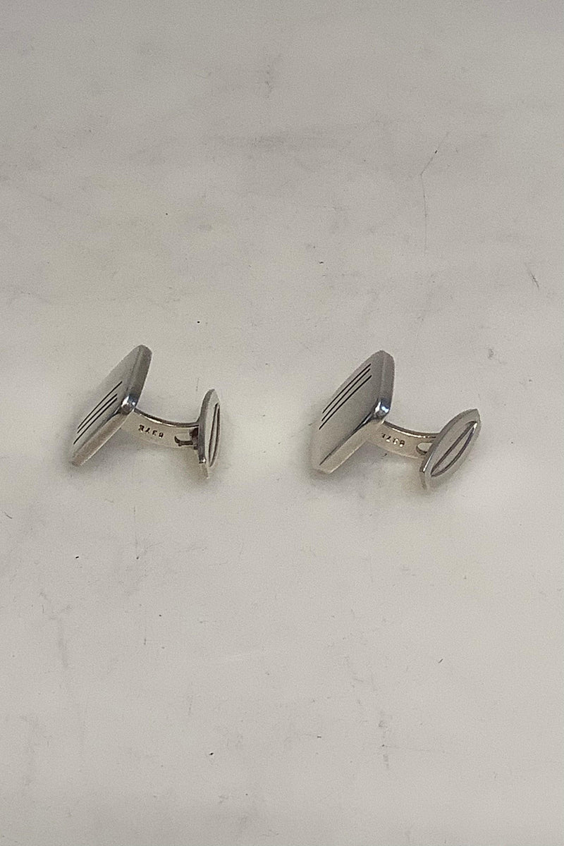 Hans Hansen Sterling Sølv Manchet knapper No 637 E - Danam Antik