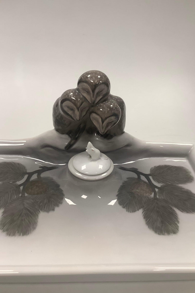 Royal Copenhagen Art Nouveau Skrivesæt med 3 Ugler og 1 mus No. 2177 - Danam Antik
