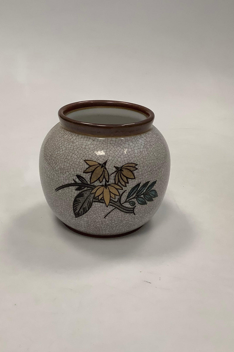 Bing og Grøndahl Krakele Vase med Blomster No 445/K/1032 - Danam Antik