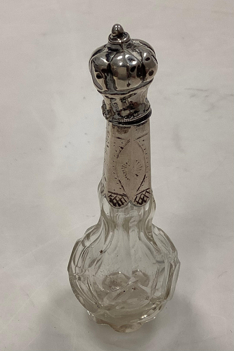 Parfumeflacon i glas med sølvmontering 19. århundrede - Danam Antik