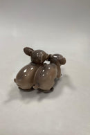 Royal Copenhagen Figur af Gravhunde Par No. 2120 - Danam Antik