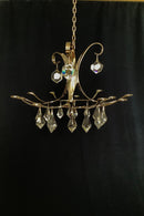 Georg Jensen Sterling Sølv Lysekrone af Henning Koppel med glas No 1272 - Danam Antik