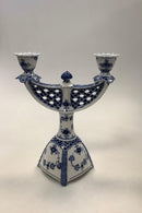 Royal Copenhagen Musselmalet Helblonde to armet Lysestage No 1169 - Danam Antik