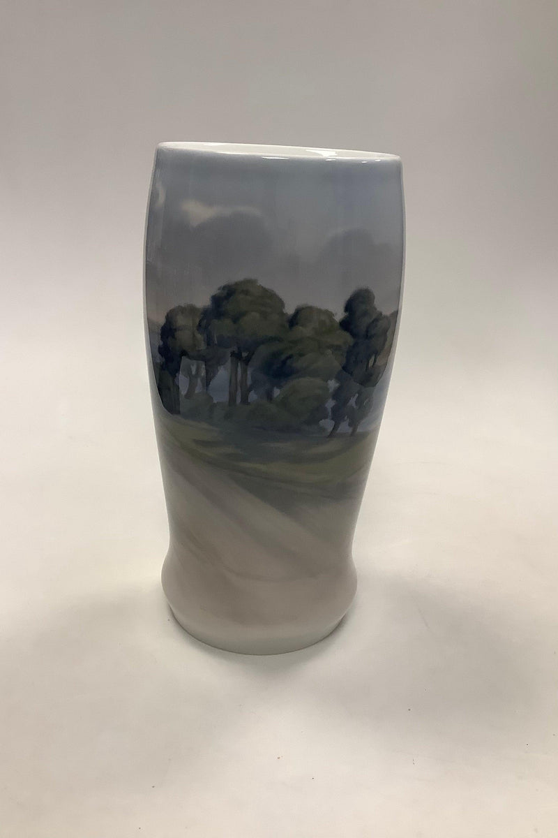 Bing og Grøndahl Art Nouveau Vase med Landskab. 7387/95 - Danam Antik