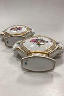 Par Royal Copenhagen Fuld Saksisk Blomst bouquetièrer / Vase med løvehoveder No 1571 - Danam Antik