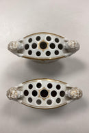 Par Royal Copenhagen Fuld Saksisk Blomst bouquetièrer / Vase med løvehoveder No 1571 - Danam Antik