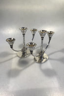Georg Jensen Sterling Sølv 3-armede stager No 673B (2) - Danam Antik