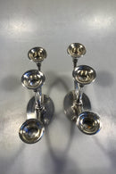 Georg Jensen Sterling Sølv 3-armede stager No 673B (2) - Danam Antik